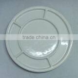 White Procelain Round Food Serving Divided Plate thumbnail-1