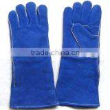 Blue Color,Safety Gloves,Cow Split Leather Work Glove,Leather Welding Gloves