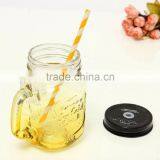 Drinking Glasd Mason Jar With Handle Lid Straw Party Mug Glass Cup thumbnail-2