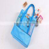 Custom Mesh Beach Tote Bag / Ice Cooler Bag With Insulated Compartment thumbnail-2