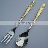410 Stainless Steel Partial Gold Plated Flatware,service for 3 Birthday and Promotional Gift Flatware Wholesale thumbnail-3