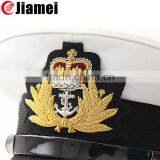 India Bullion Wire Embroidery Cap Peak Army Cap Insignia Badge