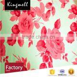 Custom Home Textile Red Flowers Digital Printed Linen Fabric thumbnail-3