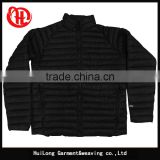 Light weight black color men nylon winter jacket zip up