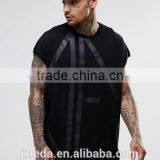 Fashion Hip Hop Style Street Wear Design Oversized Printing Black T-shirt Men Custom thumbnail-1