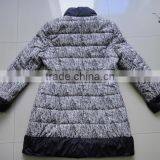 Women Polyester Printing Stand Collar Padding Parka thumbnail-2