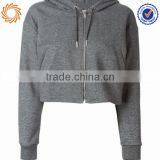 Women's Winter Plain Hoodies Crop Top Sweater Zipper up Hoodies thumbnail-2