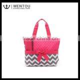 Cute Zig Zag Stripe Quilted Baby Diaper Bag thumbnail-4