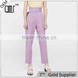 Hot Design Lavender Empire Waist Summer Trousers With Belt Loop thumbnail-1