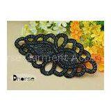 Handemade Black Rhinestone Beaded Applique For Wedding Dresses thumbnail-1