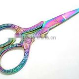 Straight Stainless Steel Manicure Tools Colorful Titanium Coated Embroidery Scissor