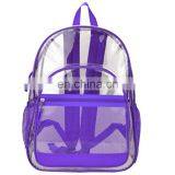 Clear Transparent Color Trim Kids PVC School Book Bag thumbnail-3