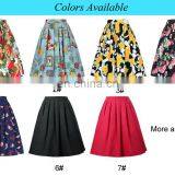 Grace Karin Women's Vintage Retro Pleated Red Cotton Summer Skirt 7 Patterns CL010401-7 thumbnail-6
