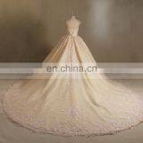 Real Photo Silver Wedding Dress Heavy Lace Wedding Gown thumbnail-3