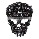 Fashion Beading Gray Rhinestones Skull Patches Badge for Jewelry Brooch