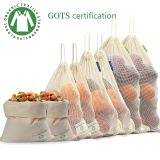 9Pack Organic Cotton Produce Bags Muslin Bags Tote Bag for Shopping Grocery Vegetable Storage With Drawstring Tare Weight on Tags thumbnail-5