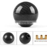 Hot Sale Car Modification Universal Gear Shift Knob Round Ball Shape Black Carbon Fiber Gear Shift Handle With Adapters BX101576 thumbnail-5