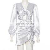 Sexy Front Crimp Knot New Women's Backless Wholesale Fashion Summer Party Club Dresses thumbnail-3