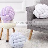 25X25CM Hot Sale Luxurious Chunky Knit Velvet Giant Knot Pillow In Cushion Baby Soft Ball Hollow Fiber Filled Three Tubes thumbnail-4