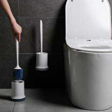 Toilet Brush TPR Soft Hair Toilet Brush no Punching Long Handle Household Toilet Suit Dead Corner Wall Mounted thumbnail-3