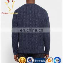 Winter Thick Cashmere Cable Knit Sweater Men thumbnail-2