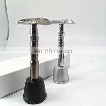Matte Silver Mens High Quality Metal Handle Double Edge Safety Shaving Razor thumbnail-3