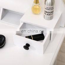 Wholesale Modern White Wooden Cupboard Dressing Table With Mirror And Stool For Bedroom thumbnail-2