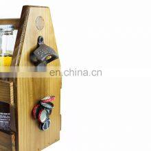 Brown 6 Package Box Custom Logo Custom Wooden Box Beer Caddy thumbnail-5