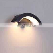 12W Curve LED Wall Lamp Outdoor Porch Waterproof Motion Sensor Sconce LED Wall Lights