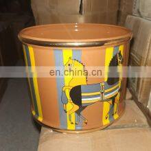 Ready to Ship Modern Luxury Cylinder Europe Ceramic Glazed Loyal Horse Pattern Porcelain Vase for Home Decor thumbnail-4