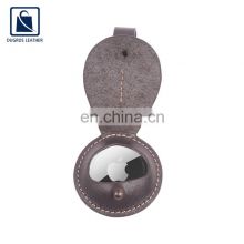 Best Selling Anthracite Fitting Contrast Stitching Fashion Style Genuine Leather Airtag Keychain for Wholesale Purchase