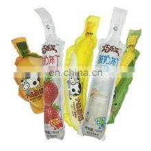 100ml Special Bottle Shaped Pouch Beverage Injection Packing Bag Soft Plastic Yogurt Juice Pouch With Straw