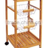 Bamboo Kitchen Trolley with Baskets
