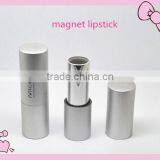 High Quality Matte Silver Magnet Round Metal Lipstick Holder With Shiny Silver Cup
