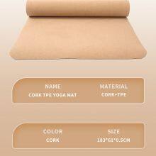 Custom Hotsale High-Quality Eco-Frendly Natural Rubber Cork Yoga Mat thumbnail-3