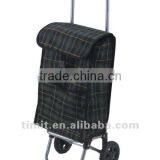 Simple Design Practical Aluminum 2 Wheels Foldable Black Shopping Trolley Cart thumbnail-1