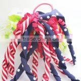 Factory OEM ODM July 4th Festival Children Girls UVOGUE Ribbon Curly Hair Bands Accessories thumbnail-2