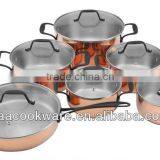 2014 New Products 12pcs High Quality 2.5mm Tri-ply Cookware Set With Cast Handle & Knob For Wholesale thumbnail-1