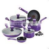 Hot Sale Purple Color Aluminum Non-stick & Ceramic Coating Cookware Set thumbnail-1