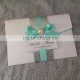 Freshers Party Glitter Paper With Butterfly Ribbon Wordings Wedding Invitation Card