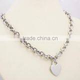 Top Quality Stainless Steel Chunky Chains Heart Necklace thumbnail-1