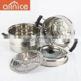 Hot Selling 2-tier Chinese Double Boiler Pot With 26/28cm Options and Encapsulated Bottom Steamer Pot thumbnail-3