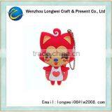 Fox Girl Shaped Pvc Soft Rubber Silicon Keychain