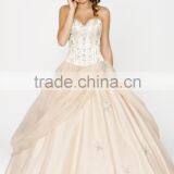 New Design Sweetheart Floor Length Applique Champagne Stain Quinceanera Dress HAQ-004 thumbnail-2