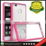 Samco Scratch Resistant TPU Bumper + Hard Back Panel Hybrid Transparent Cellphone Case for Huawei P9 Lite