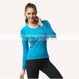 wholesale women function fabric long sleeve running shirts/quick dry running wear