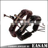 Black/brown Cross With Scripture Leather Bracelet,leather Bracelet With Cross thumbnail-1