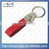 Blank Novely Customized Metal Red Color Leather Key Chain