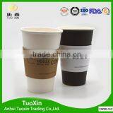 Different Size 12oz Single Wall Coffee Paper Cup Lid Sleeve thumbnail-5