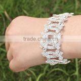 Gold Crystal Stretch Bracelet Elastic Rhinestone Bracelets for Wedding Birthday Party thumbnail-1